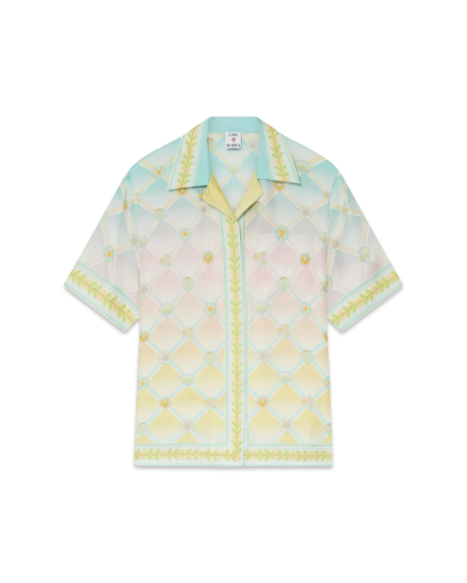 Casablanca Women Candy Icons Short Sleeve Silk Twill Shirt