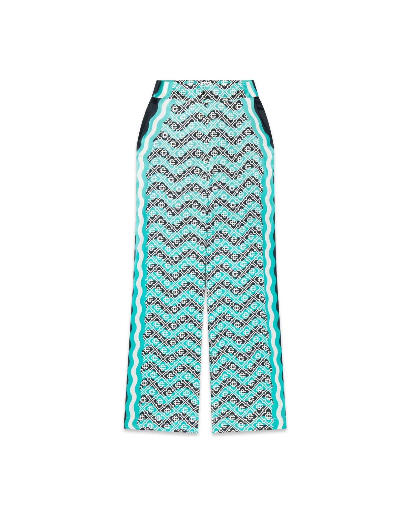 Casablanca Women Monogram Wave Silk Trousers
