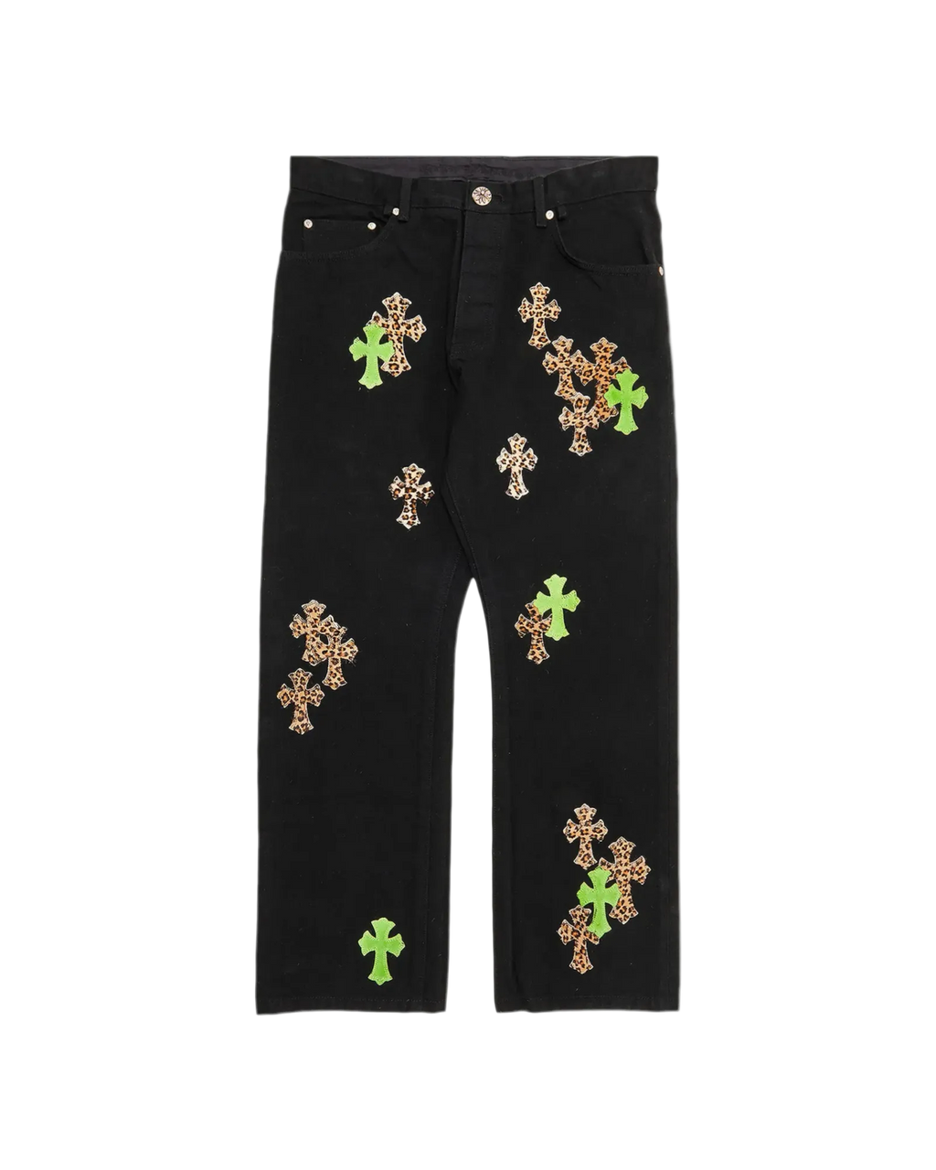 Chrome Hearts Cross Patch Denim 'Black/Green/Cheetah'