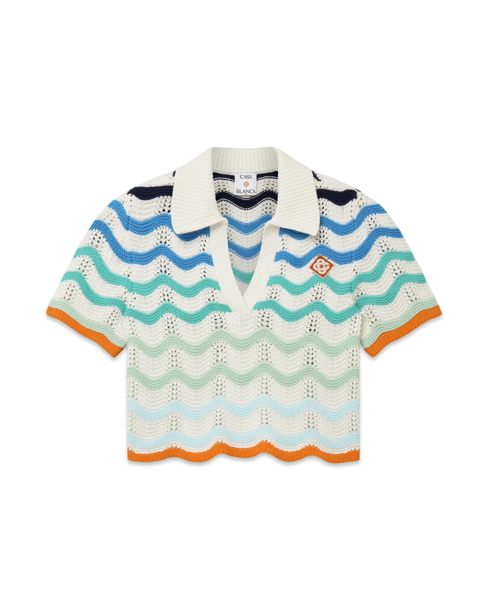 Casablanca Women Gradient Wave Crochet Top