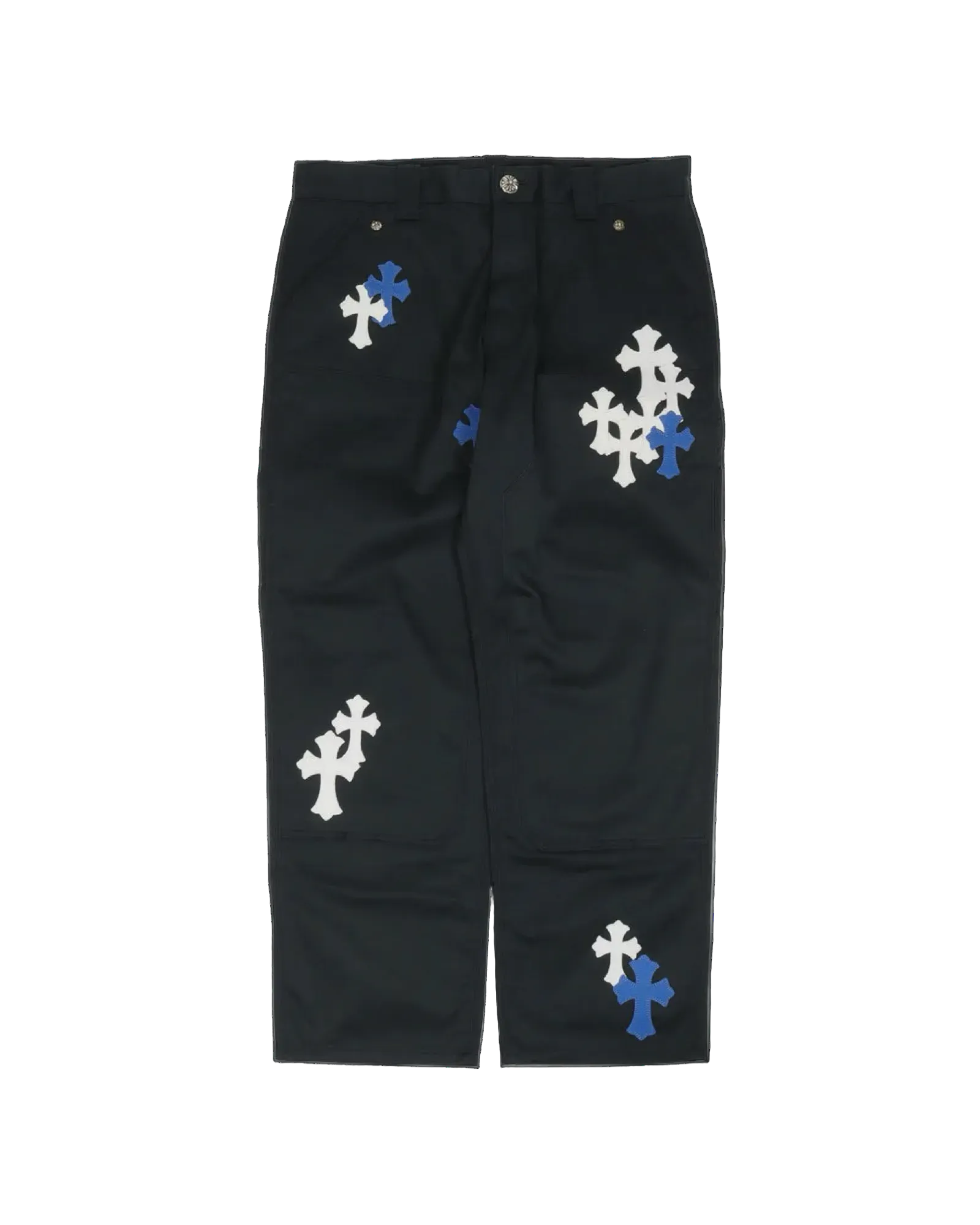 Chrome Hearts Multicolor Cross Patch Carpenter Pants 'Blue/White'