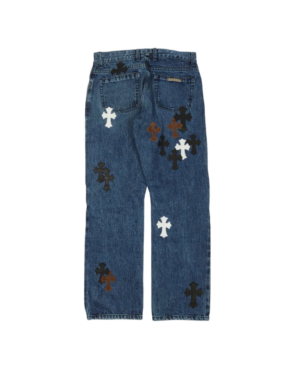 Chrome Hearts Fleur Knee Cross Patch Jeans 'Blue'