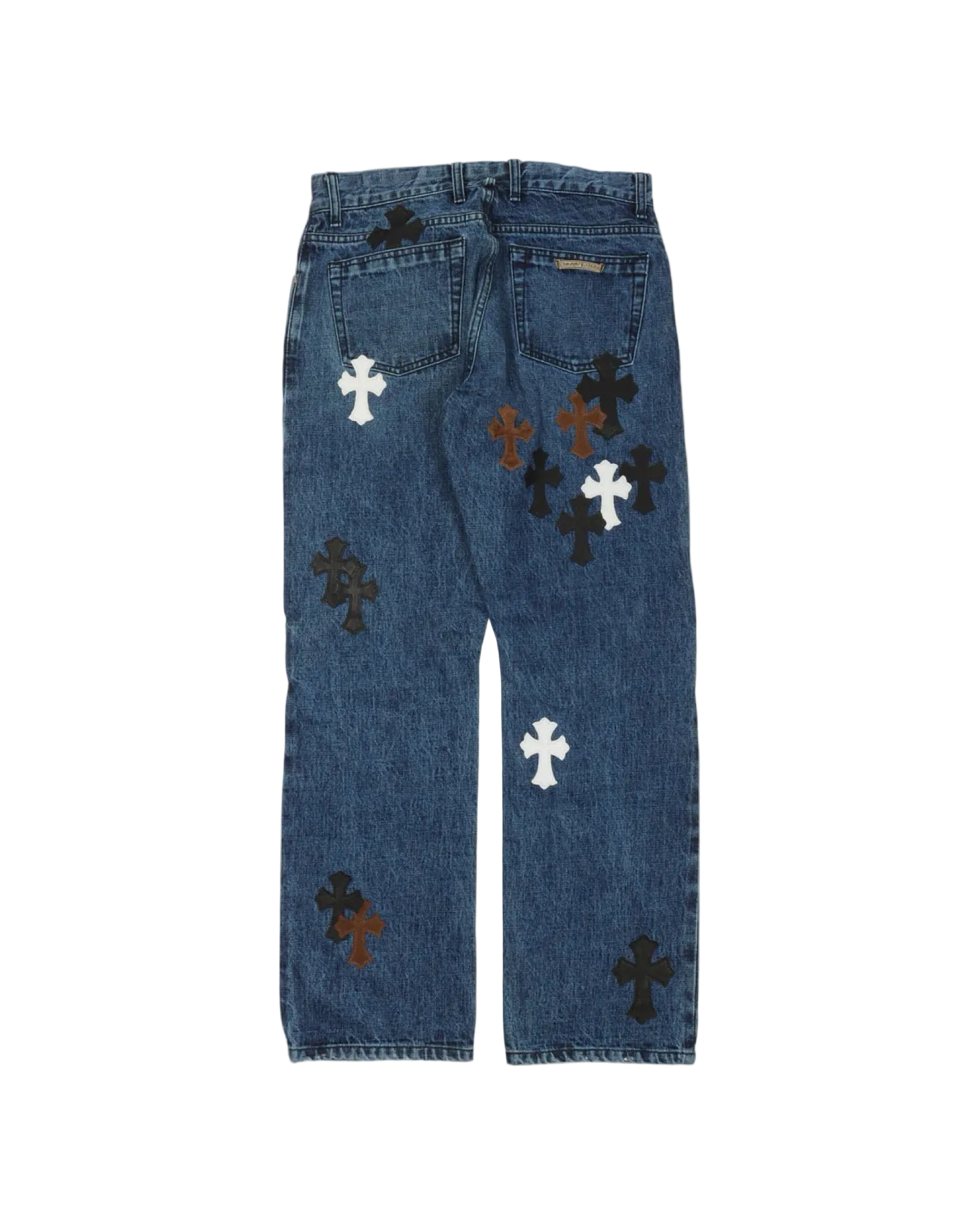 Chrome Hearts Fleur Knee Cross Patch Jeans 'Blue'