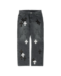 Chrome Hearts Fleur Knee Cross Patch Jeans 'Black'