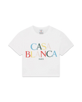 Casablanca Women Stacked Logo Cropped Short Sleeve T‑Shirt
