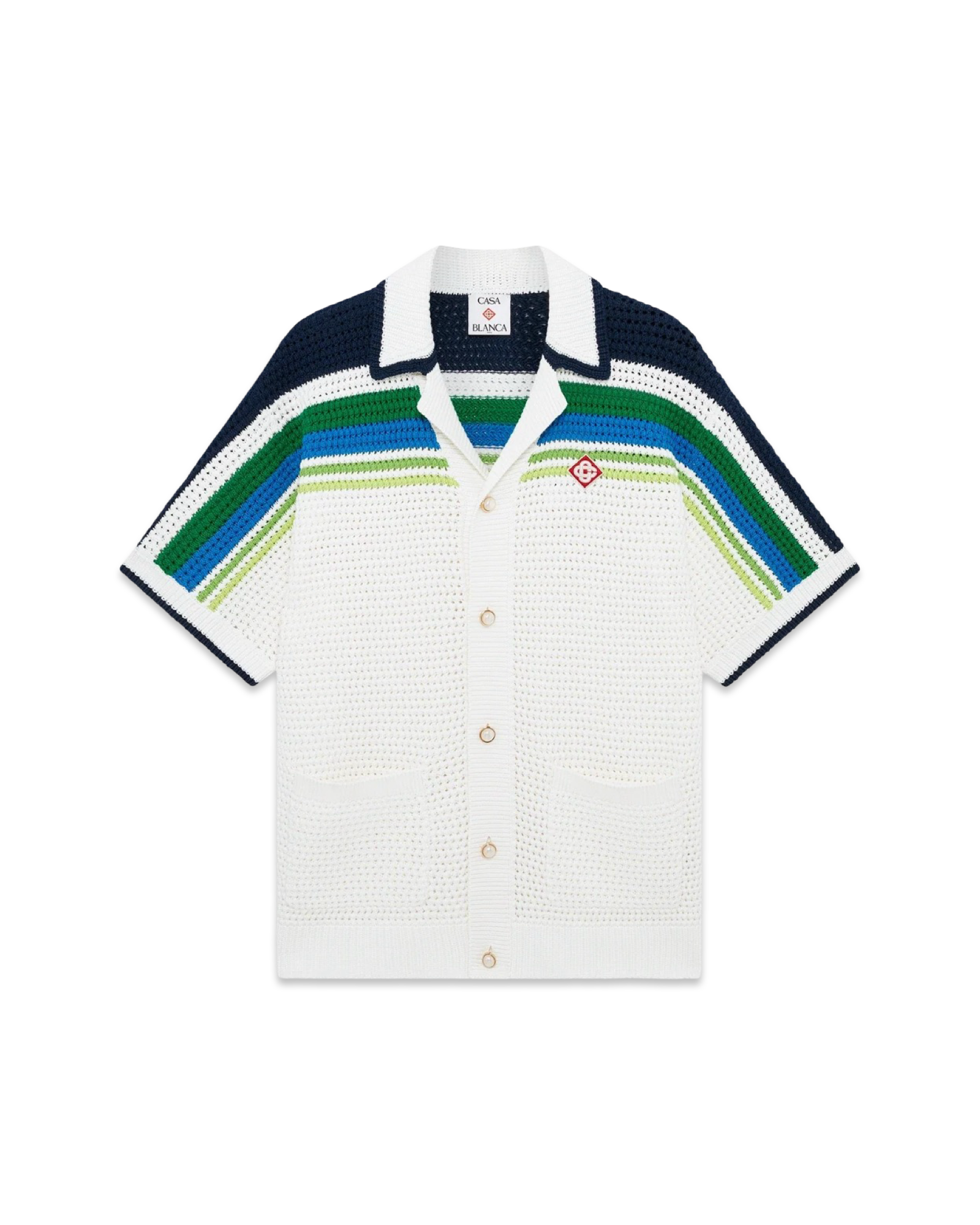 Casablanca Stripe Short Sleeve Knitted Shirt