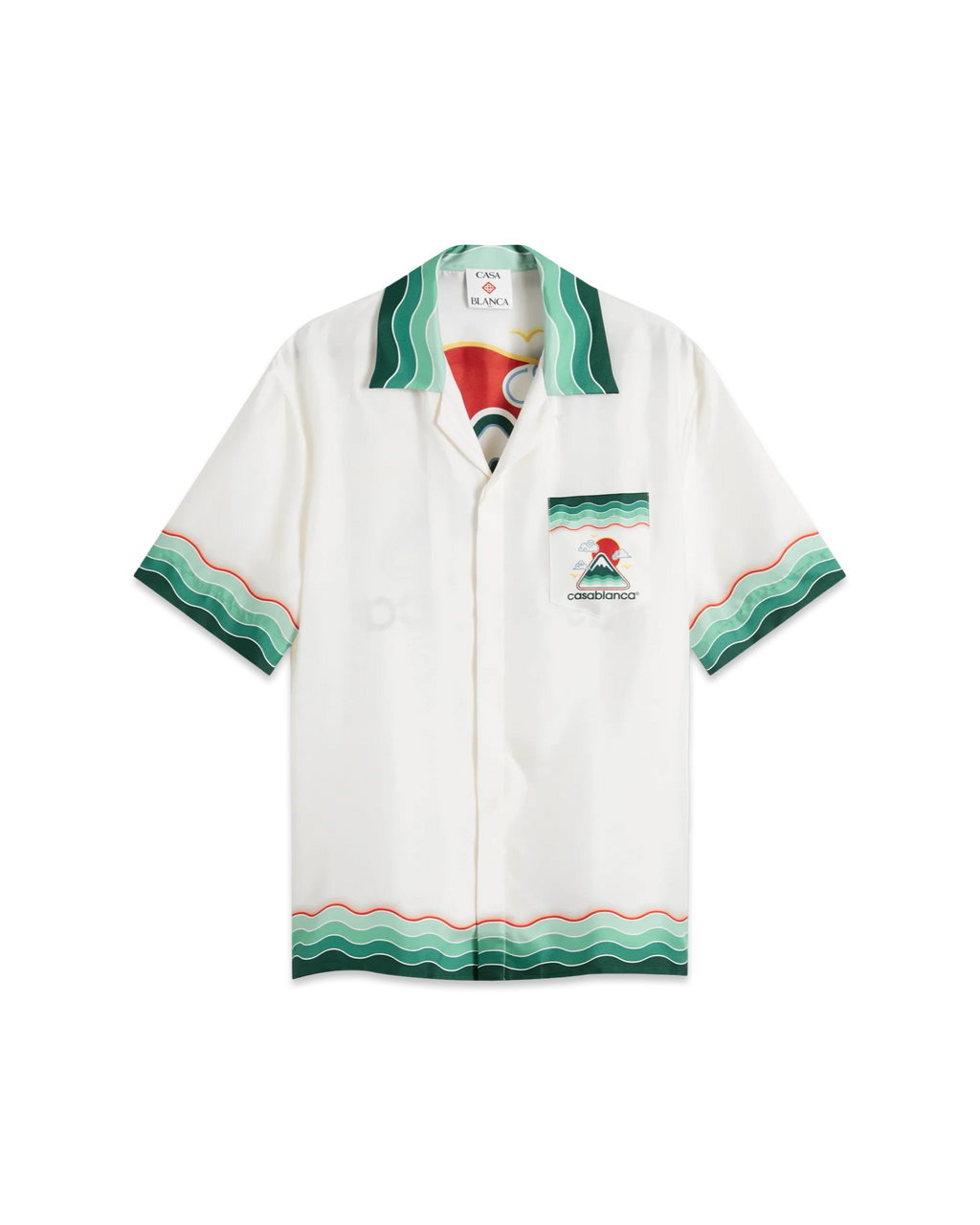 Casablanca Casa Montagne Ondulée Short Sleeve Silk Shirt