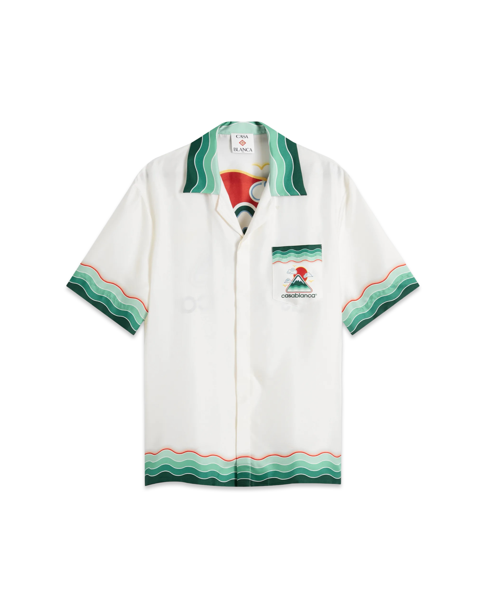 Casablanca Casa Montagne Ondulée Short Sleeve Silk Shirt