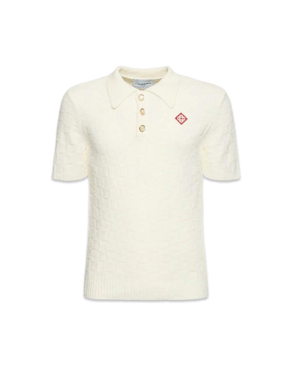 Casablanca Logo Embroidered Bouclé Polo Shirt