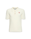 Casablanca Logo Embroidered Bouclé Polo Shirt