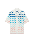 Casablanca Gradient Wave Short Sleeve Crochet Shirt