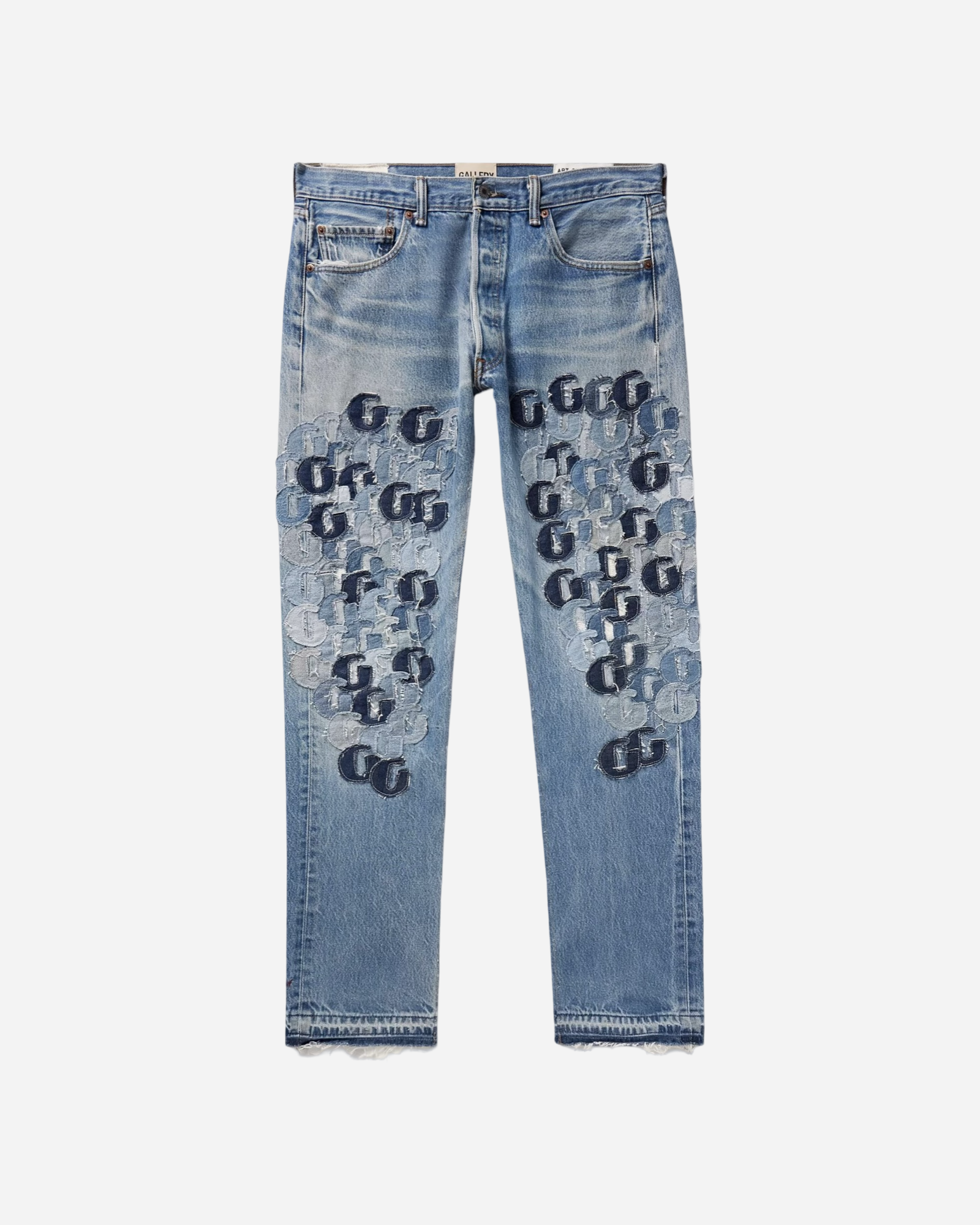 Gallery Dept. Super G Straight-Leg Logo-Appliquéd Distressed Jeans
