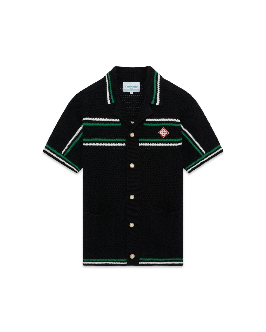 Casablanca Tennis Short Sleeve Crochet Shirt