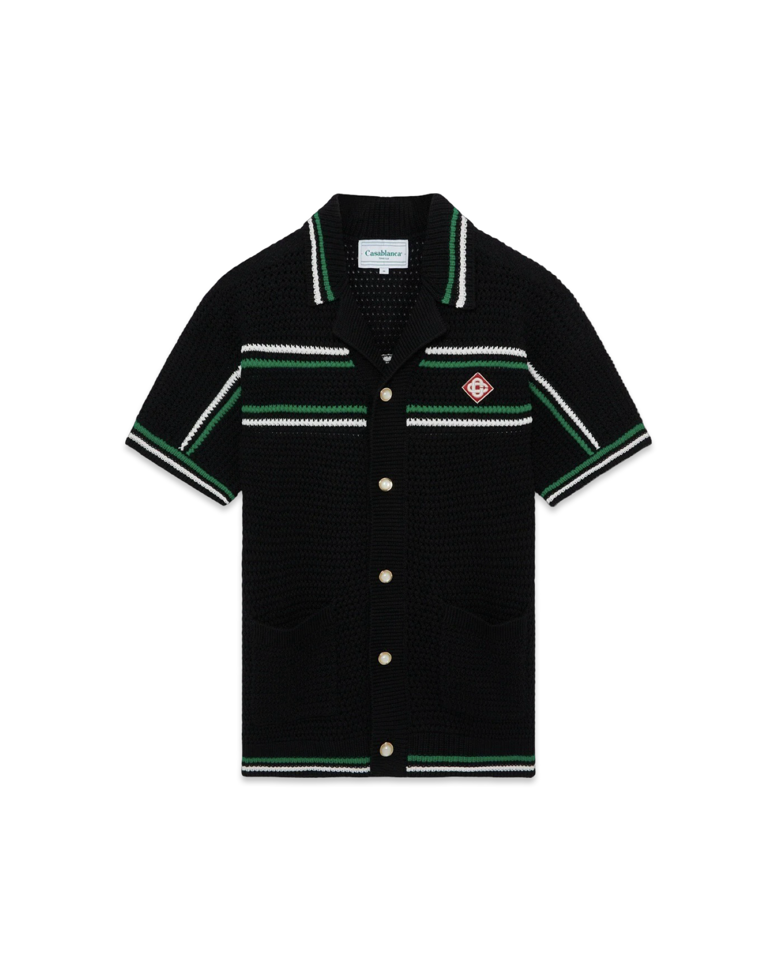 Casablanca Tennis Short Sleeve Crochet Shirt