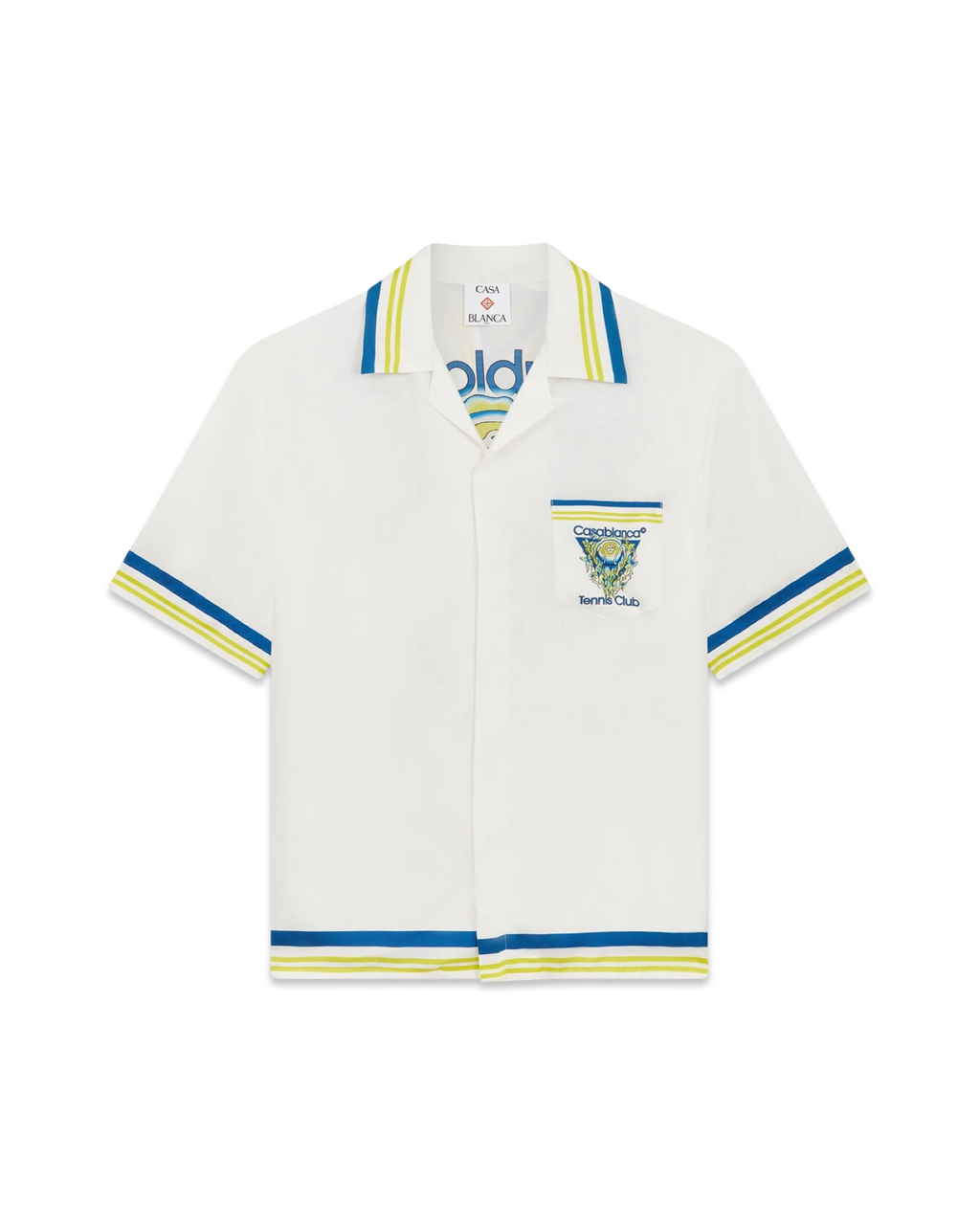 Casablanca Tennis Club Short Sleeve Silk Shirt