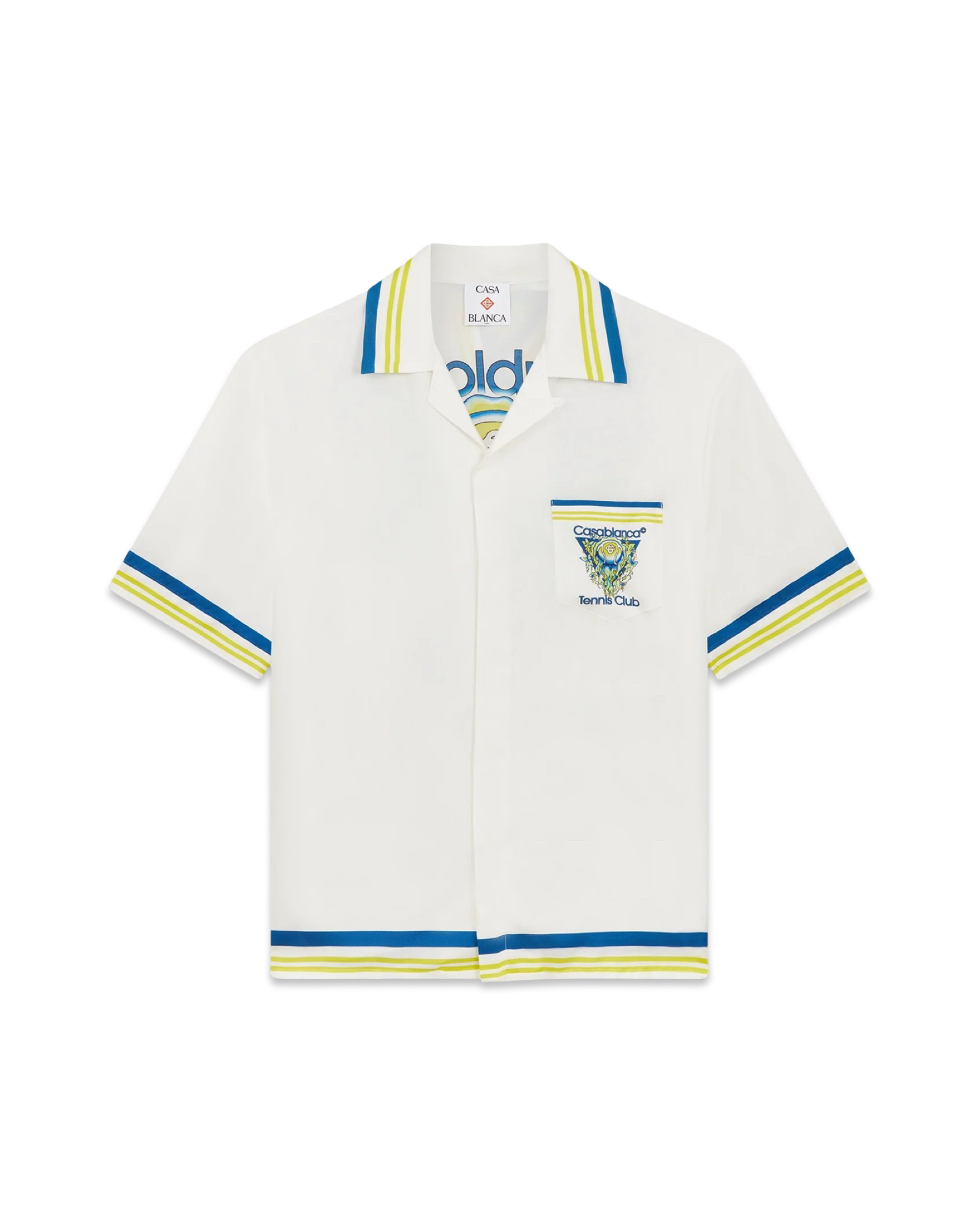 Casablanca Tennis Club Short Sleeve Silk Shirt