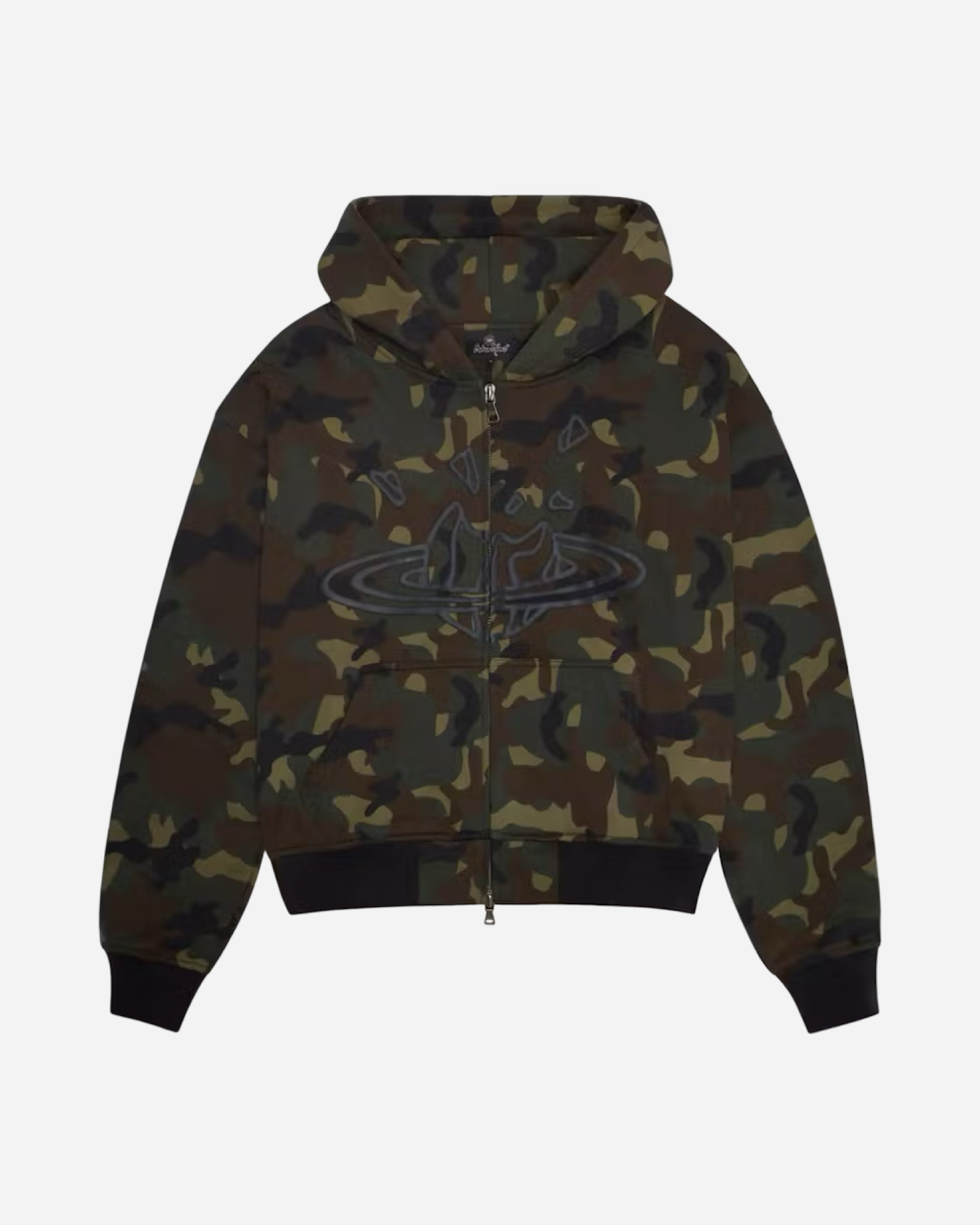 Broken Planet Camo Planet Zip-Up Hoodie 'Camo Green'