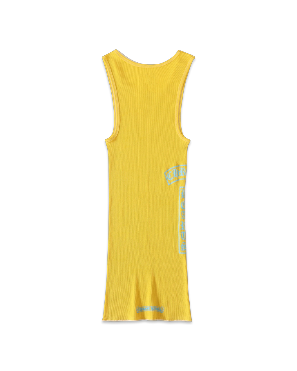 Chrome Hearts Yellow T-Bar Script Rib Tank Top