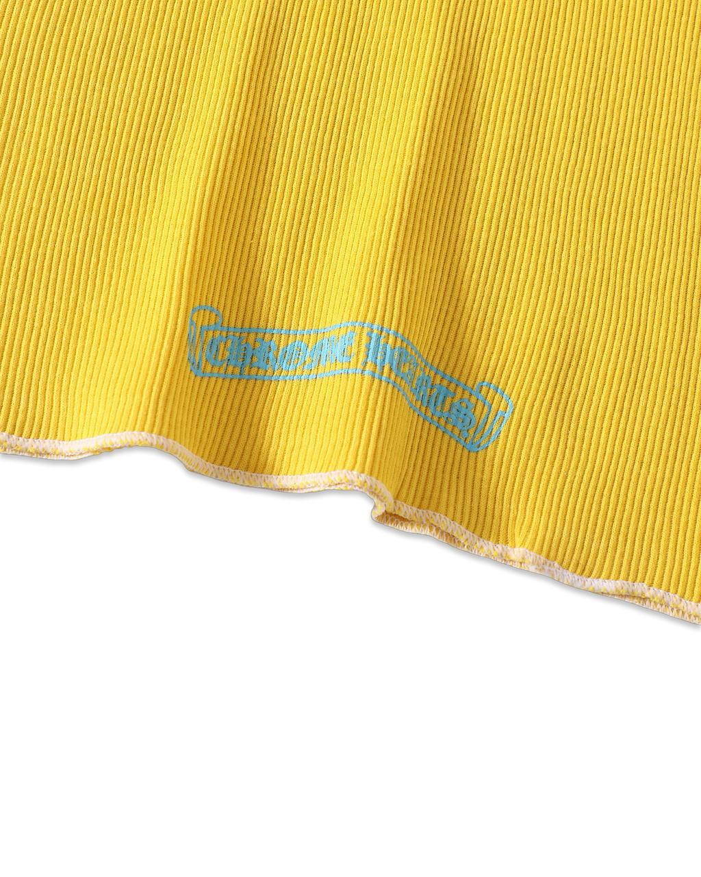 Chrome Hearts Yellow T-Bar Script Rib Tank Top