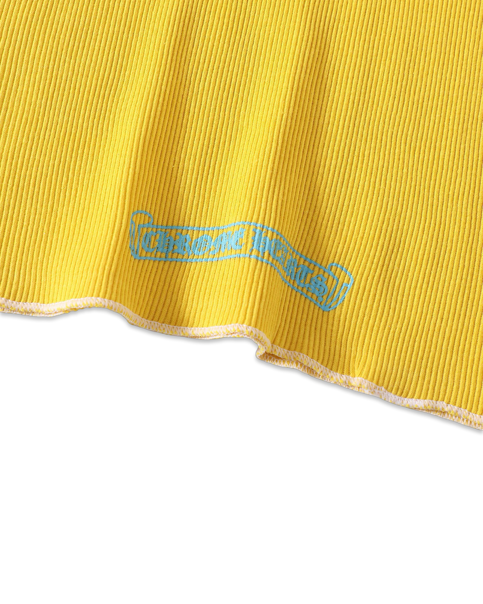 Chrome Hearts Yellow T-Bar Script Rib Tank Top