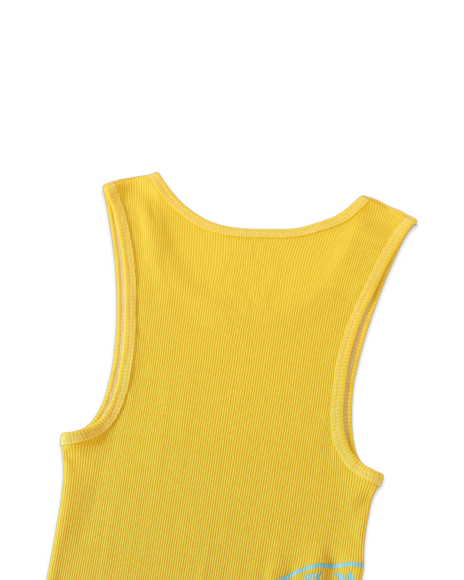Chrome Hearts Yellow T-Bar Script Rib Tank Top
