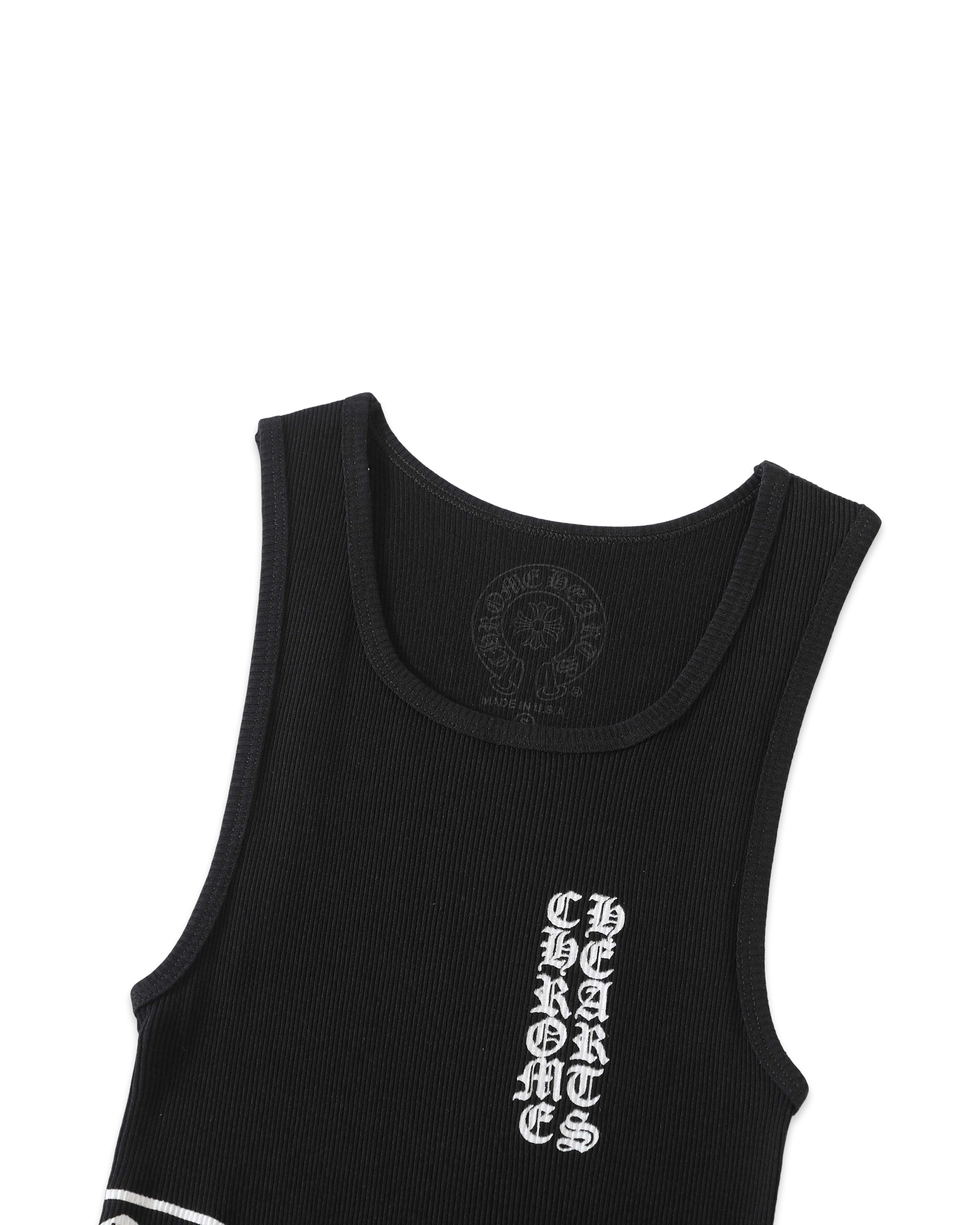 Chrome Hearts Black T-Bar Script Rib Tank Top