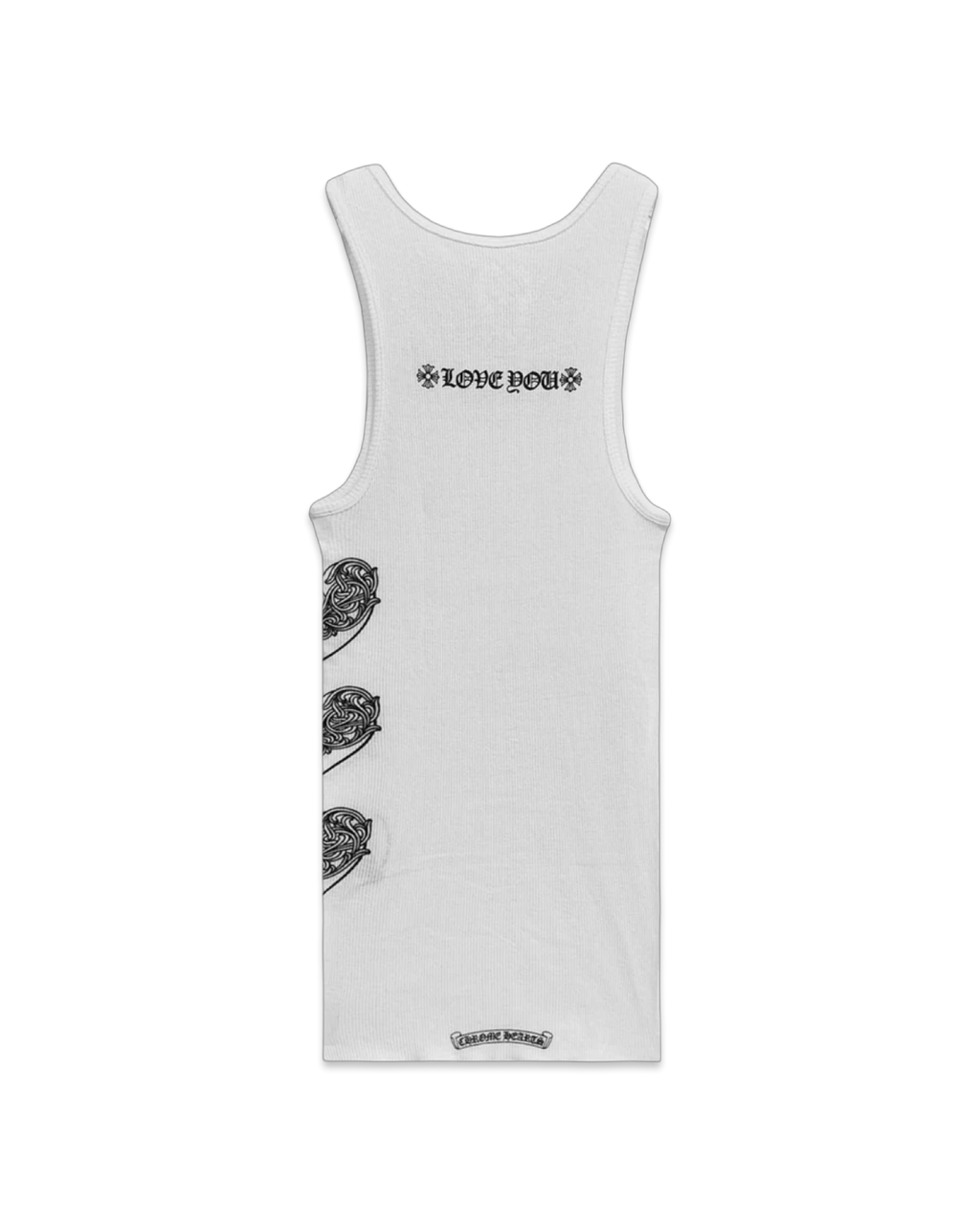 Chrome Hearts Love You Vine Heart White Rib Tank Top