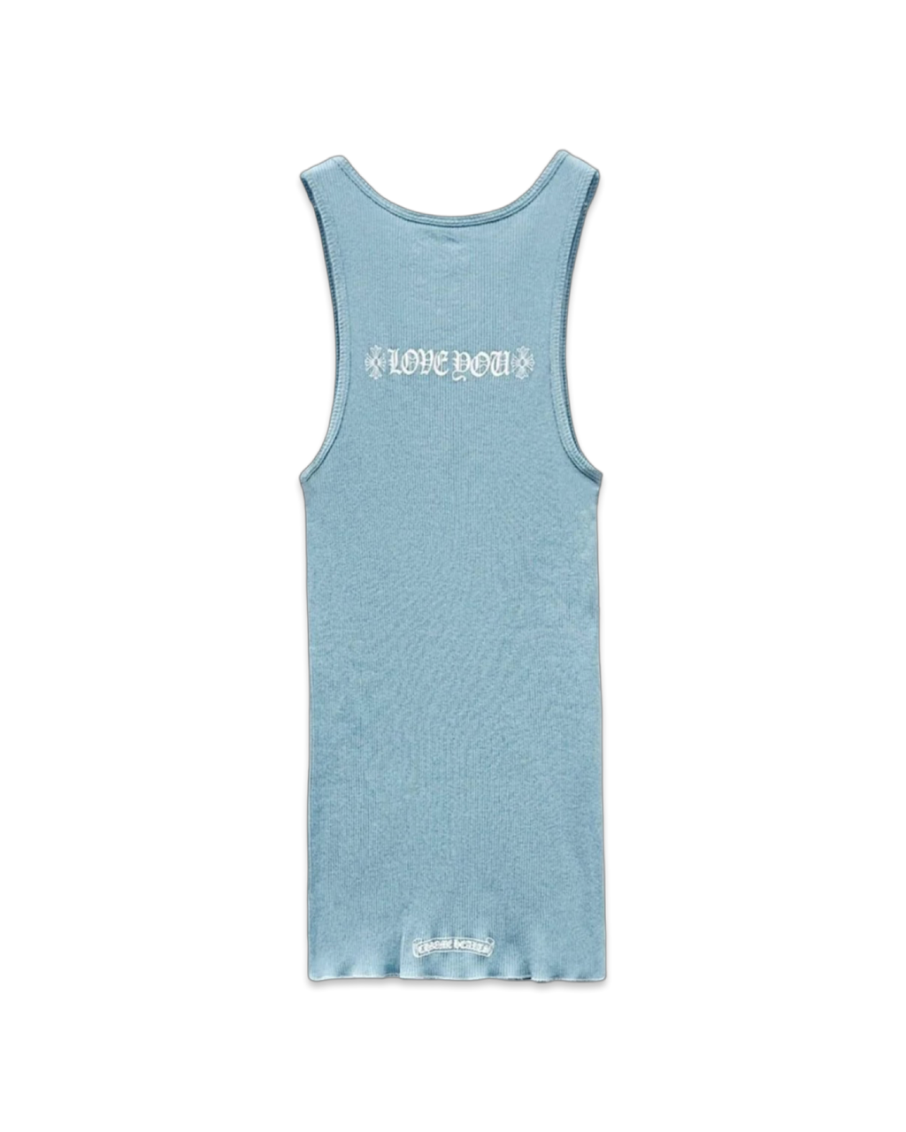 Chrome Hearts Love You Vine Heart Blue Rib Tank Top