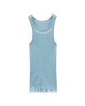 Chrome Hearts Love You Vine Heart Blue Rib Tank Top