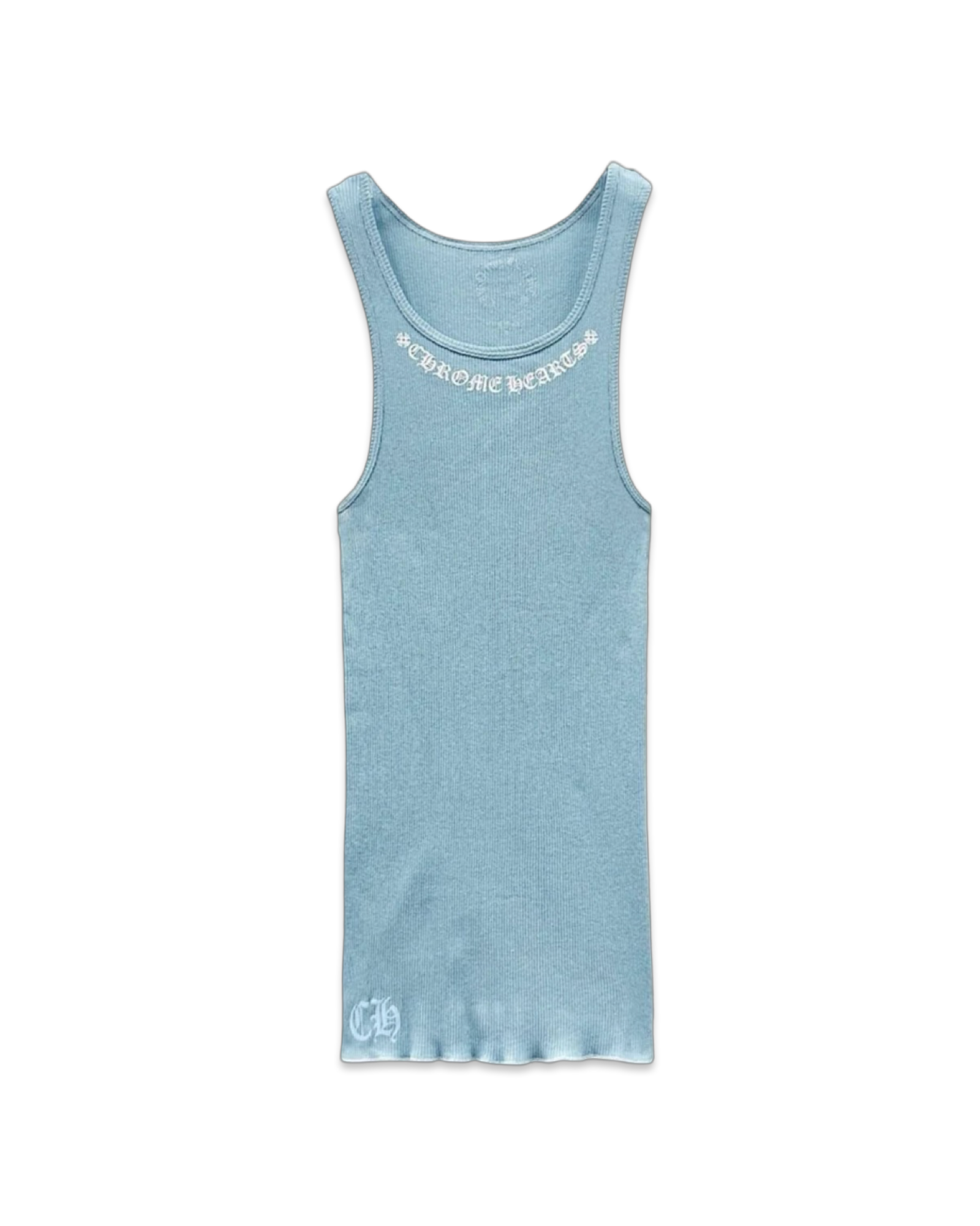 Chrome Hearts Love You Vine Heart Blue Rib Tank Top