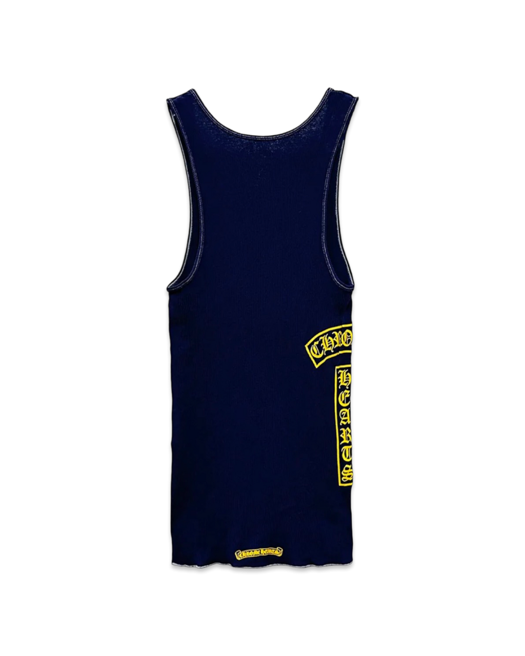 Chrome Hearts Navy Blue T-Bar Script Rib Tank Top