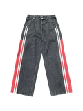 Balenciaga 3B Sports Denim Track Pants 'Red'