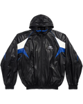 Balenciaga 3B Sports Icon Leather Track Jacket 'Blue Black'