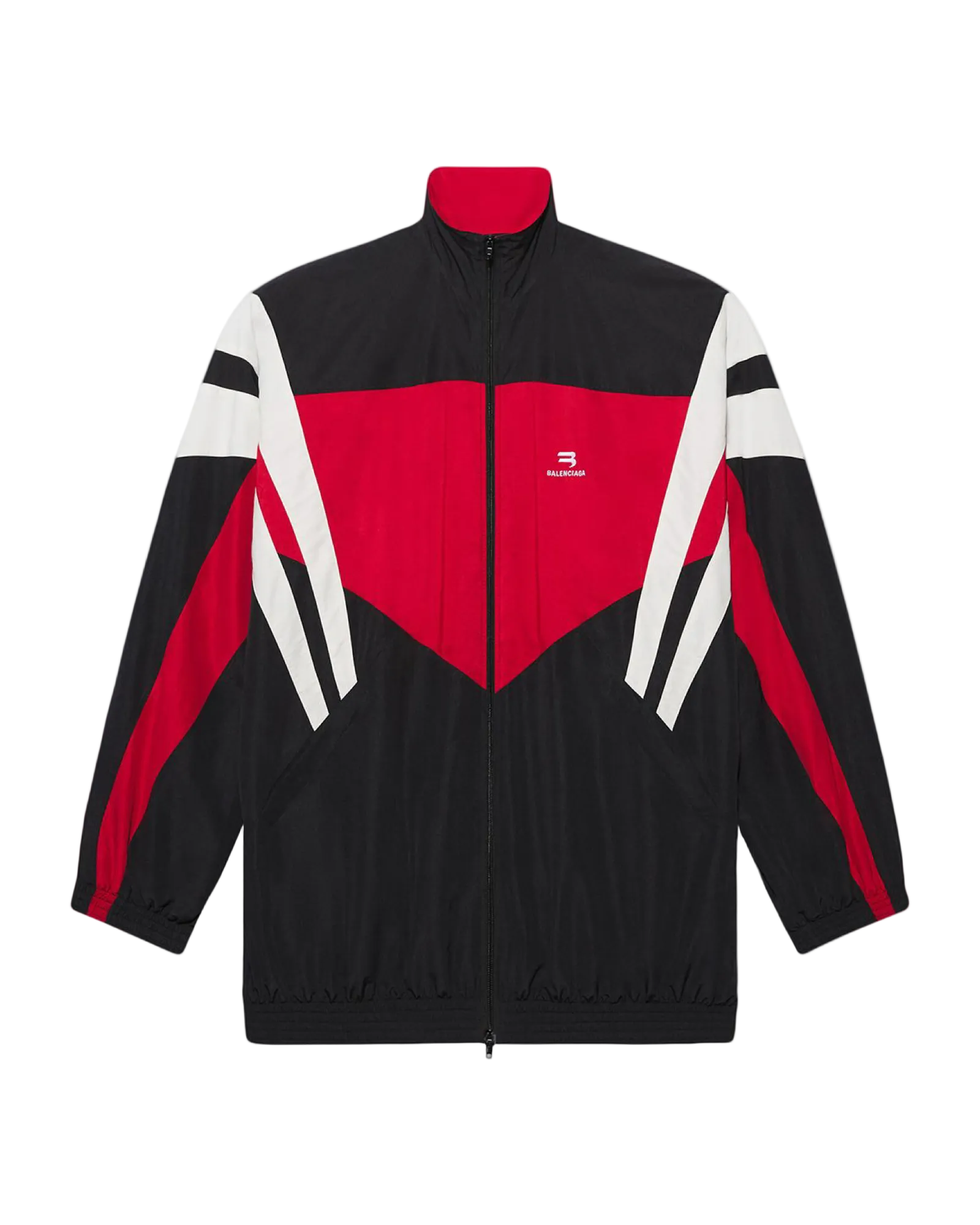 Balenciaga Sporty B Embroidered Track Jacket 'Black Red'