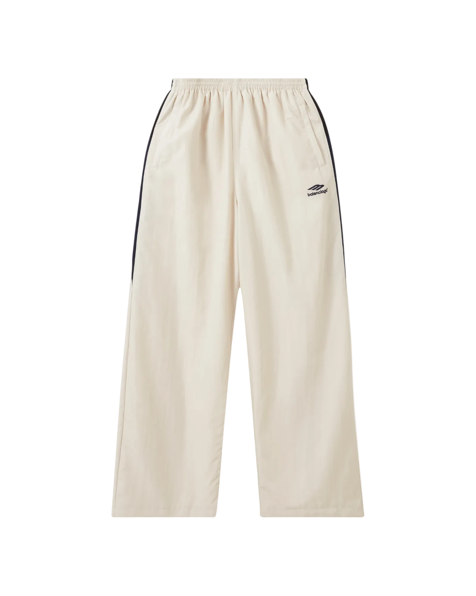 Balenciaga Oversized Logo-Embroidered Panelled Shell Track Pants 'White'