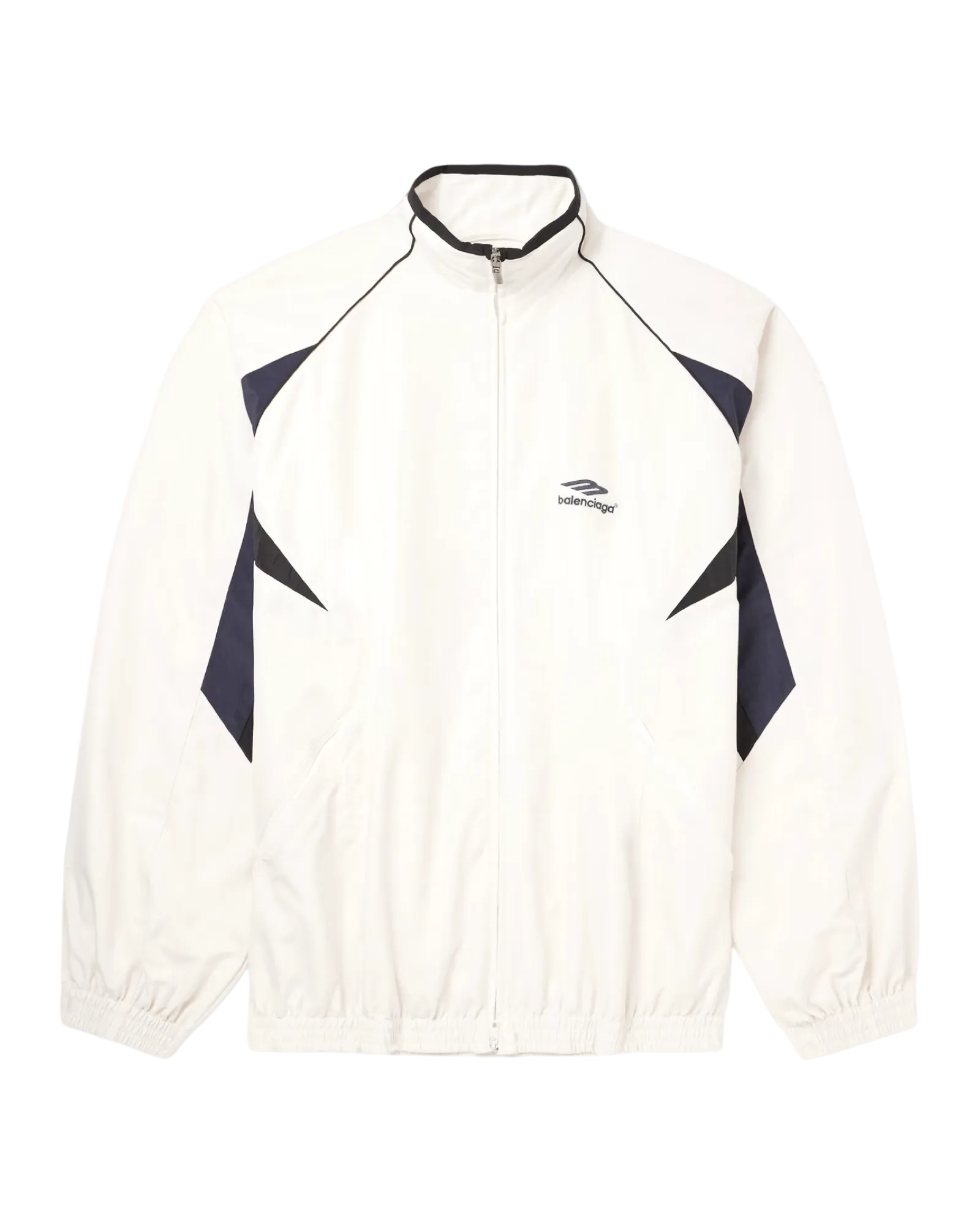 Balenciaga Oversized Logo-Embroidered Panelled Shell Track Jacket 'White'