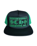 Chrome Hearts CH Hollywood Trucker Hat 'Green/Black'