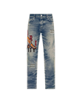 Amiri Indigo Varsity Tiger Jeans