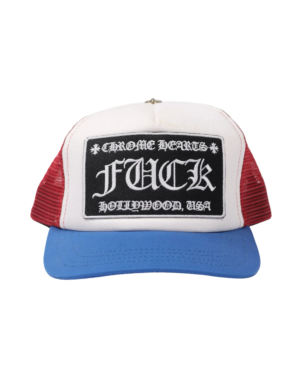 Chrome Hearts CH Hollywood Trucker Hat 'Black/White/Red'