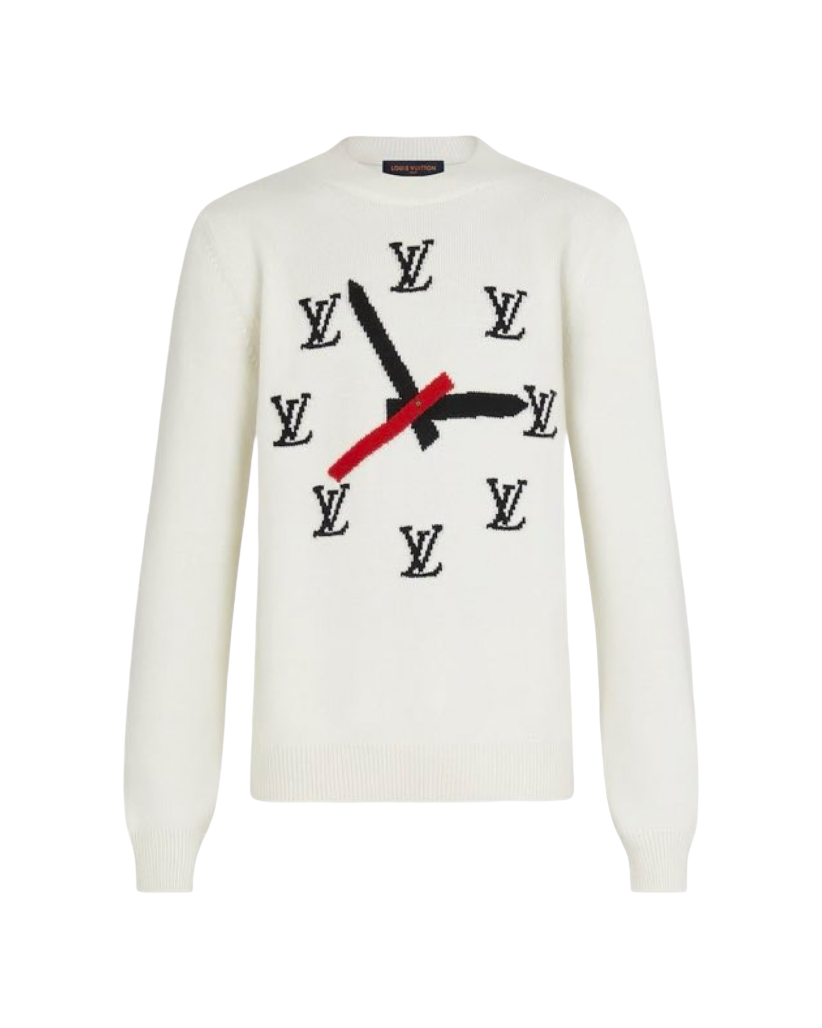 Louis Vuitton Clock Intarsia Jumper White