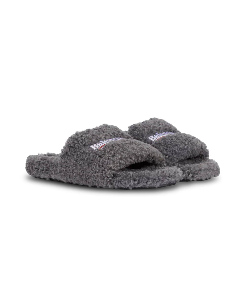 Balenciaga Political Campaign Furry Slide Sandal