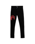 Amiri Staggered Logo Embroidered Jeans