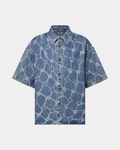 Louis Vuitton Monogram Printed Short-Sleeved Denim Shirt - Creps City