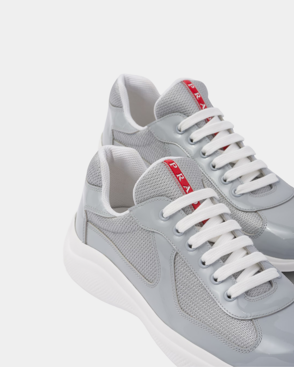 Patent Leather And Technical Fabric Prada America's Cup Sneaker - Creps City