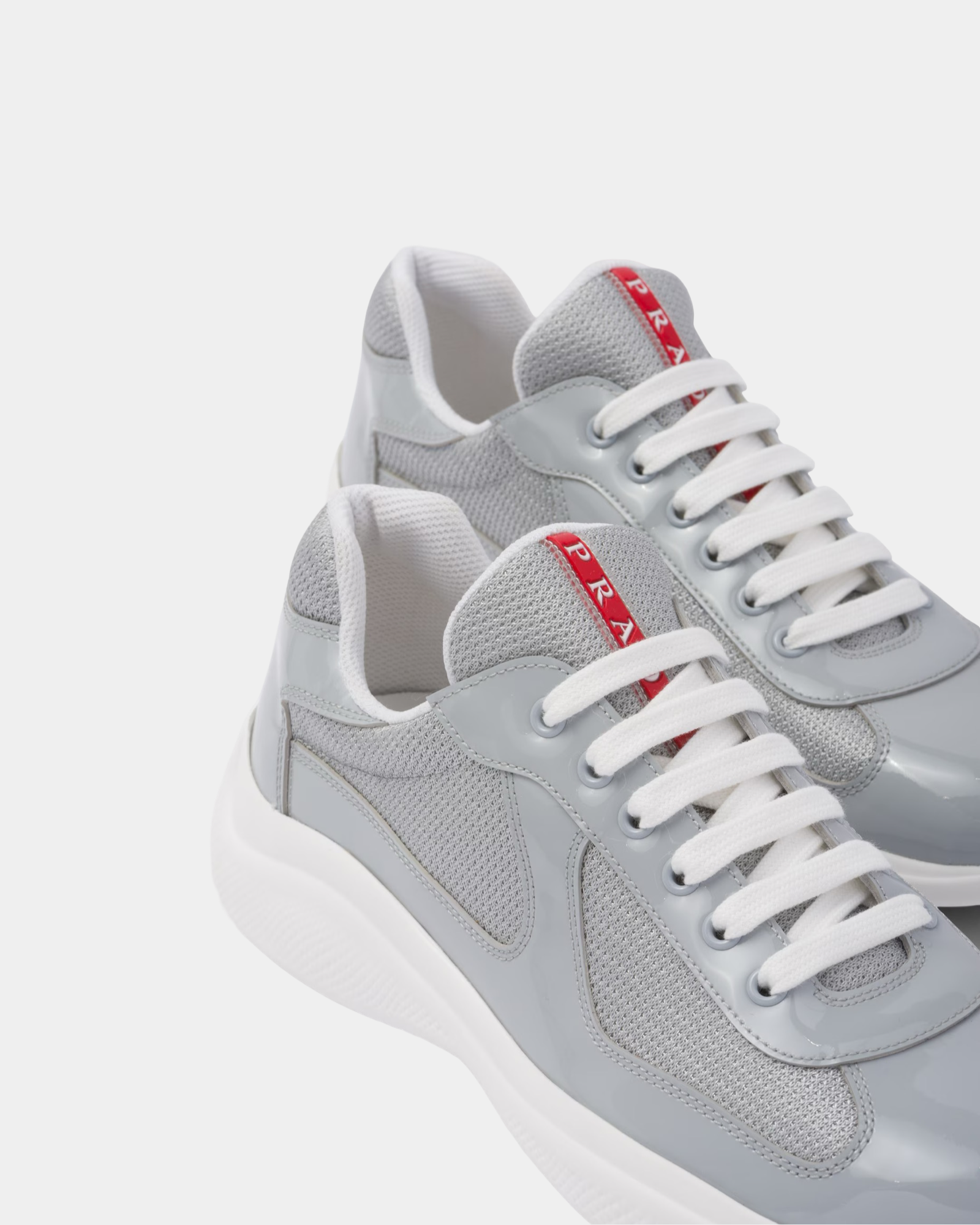 Patent Leather And Technical Fabric Prada America's Cup Sneaker - Creps City
