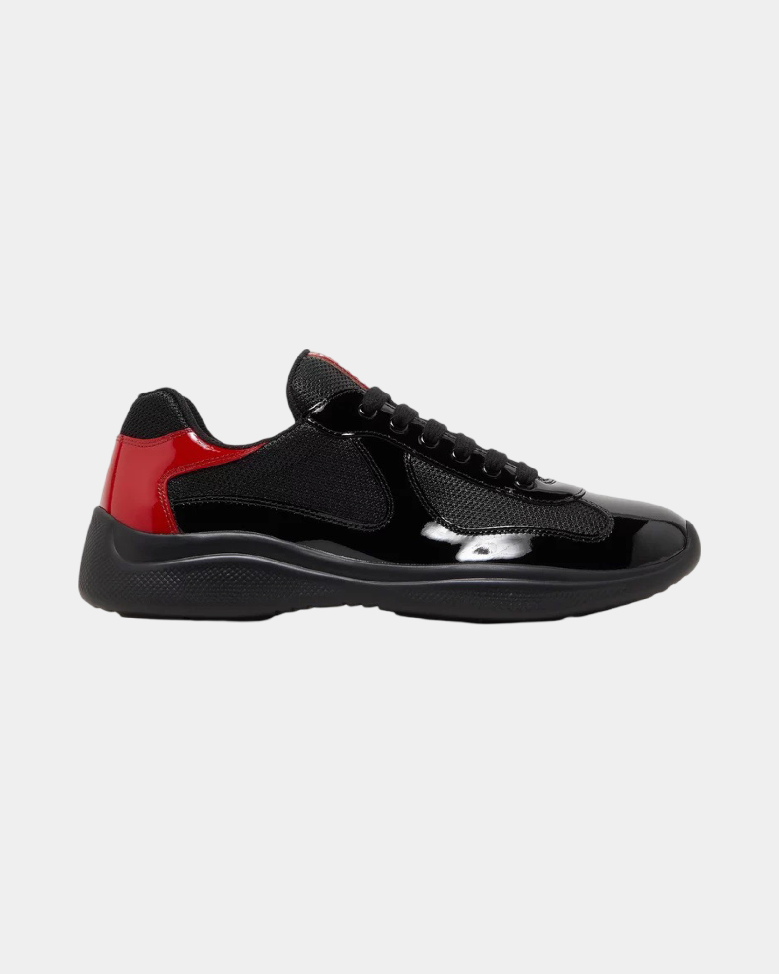 Patent Leather And Technical Fabric Prada America's Cup Sneaker - Creps City