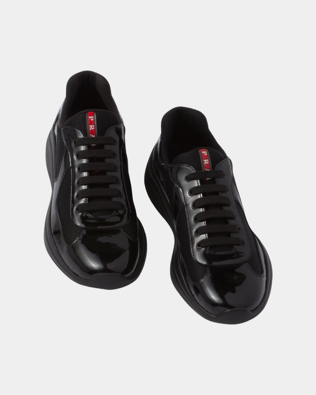 Patent Leather And Technical Fabric Prada America's Cup Sneaker - Creps City