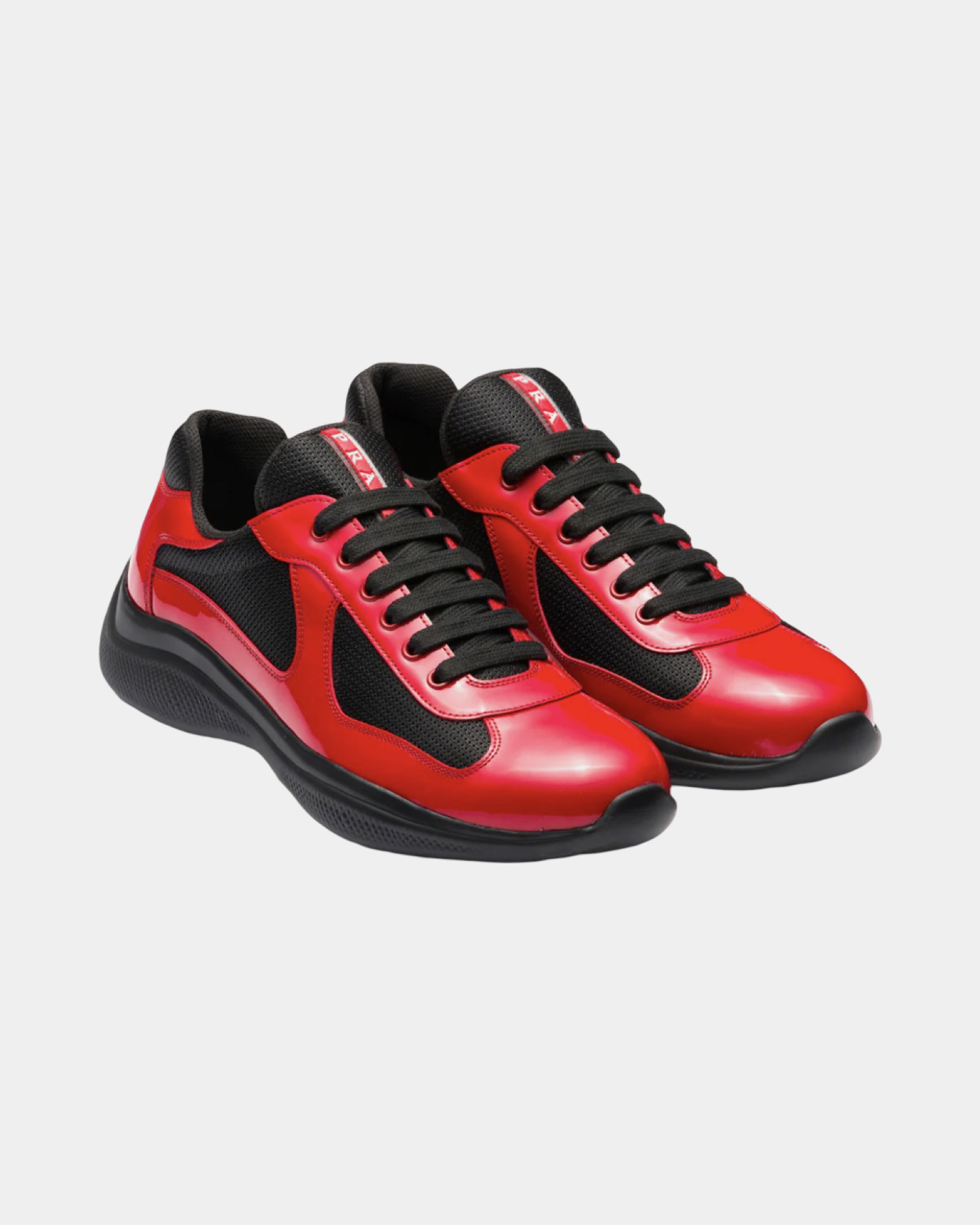 Patent Leather And Technical Fabric Prada America's Cup Sneaker - Creps City