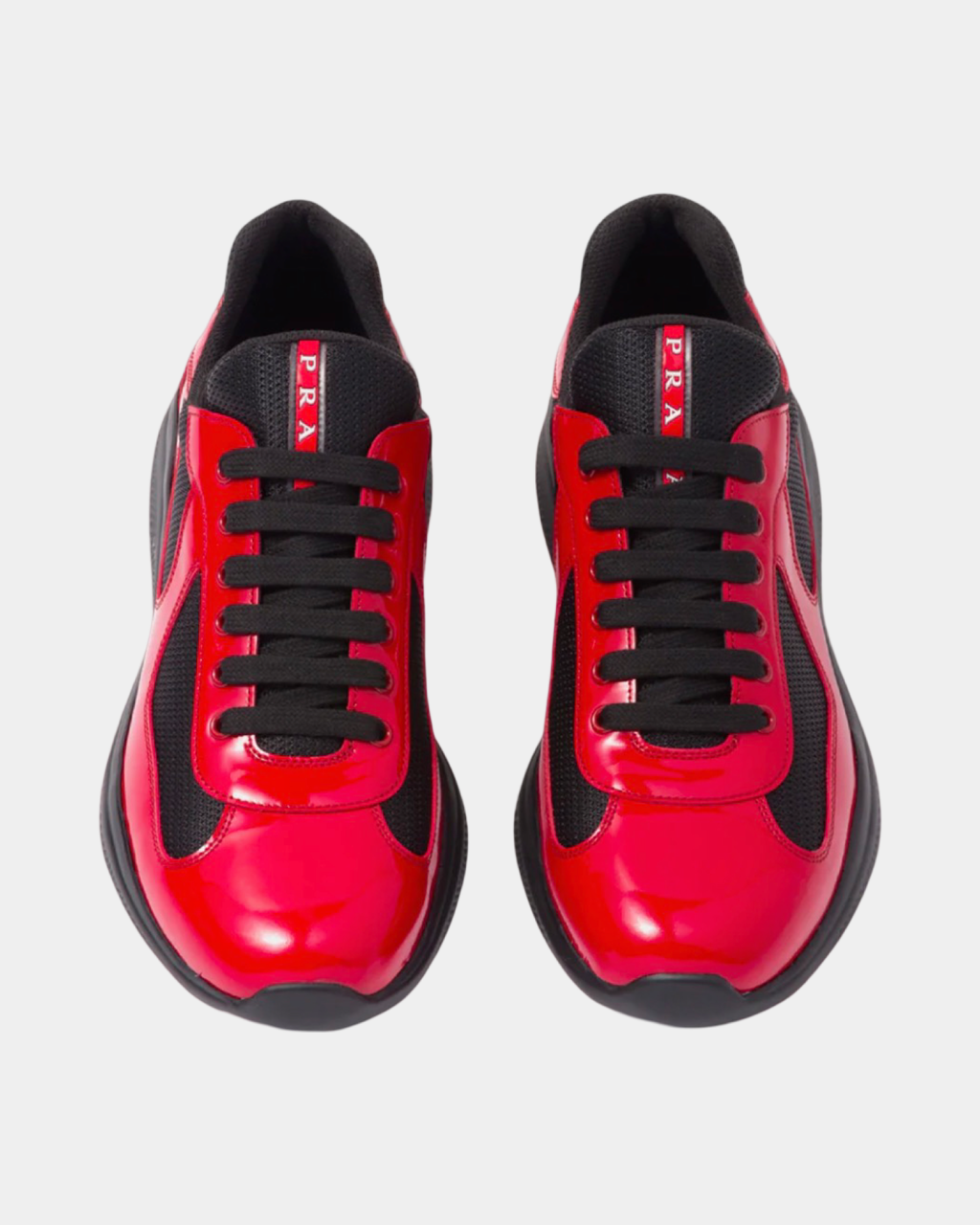 Patent Leather And Technical Fabric Prada America's Cup Sneaker - Creps City