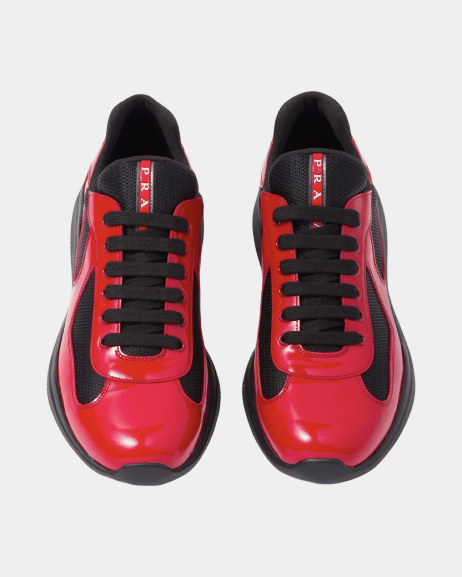 Patent Leather And Technical Fabric Prada America's Cup Sneaker - Creps City